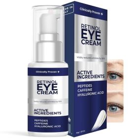 Retinol Eye Cream for Puffiness and Bags Under Eyes Hyaluronic Acid Peptide Anti Aging Treatment with Caffeine Advanced Tightening Firming Formul