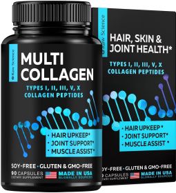 Multi Collagen Pills Collagen Supplements for Women Men Bovine Collagen For Joints Bone Supplements Hydrolyzed Collagen Made In USA Non GMO Glute