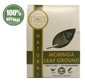 Pride Of India - Premium Grade Pure & Raw Sun-dried Moringa Leaf Ground, (3.53oz - 100gm) - Energy Boost, Immunity Support, Fat burn, Multivitami