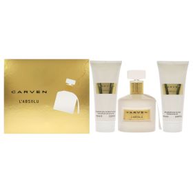 LAbsolu by Carven for Women - 3 Pc Gift Set 3.33oz EDP Spray, 3.33oz Perfumed Body Milk, 3.33oz Perfumed Bath and Shower Gel