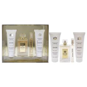 Prestige Dani by New Brand for Women - 4 Pc Gift Set 3.3oz EDP Spray, 0.5oz EDP Spray, 4.4oz Shower Gel, 4.4oz Body Lotion