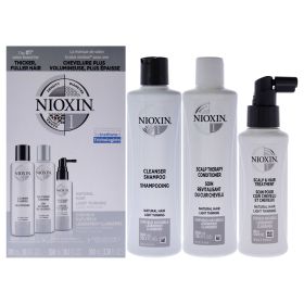 System 1 Kit by Nioxin for Unisex - 3 Pc 10.1oz Cleanser Shampoo, 10.1oz Scalp Therapy Conditioner, 3.38oz Scalp and Hair Treatment