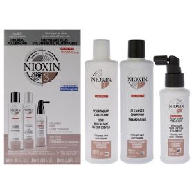 System 3 Kit by Nioxin for Unisex - 3 Pc 10.1oz Color Safe Cleanser Shampoo, 10.1 oz Color Safe Scalp Therapy Conditioner