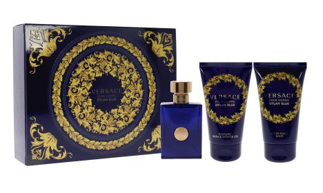 Dylan Blue by Versace for Men - 3 Pc Gift Set 1.7oz EDT Spray, 1.7oz After Shave Balm, 1.7oz Perfumed Bath Shower Gel