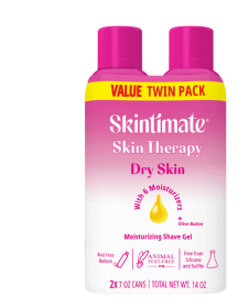 Skintimate Dry Skin Women's Shave Gel, Fresh Scent, Moisturizing Shaving Cream Twin Pack, 7 oz Each