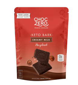 ChocZero No Sugar Added Milk Chocolate Hazelnut Keto Bark, 6 oz, 15 Pieces