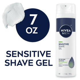 NIVEA MEN Sensitive Shave Gel with Vitamin E, Soothing Chamomile and Witch Hazel Extracts, 7 oz Can