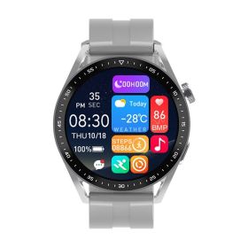 Wireless Charger NFC Bluetooth Calling Heart Rate Health Smart Men's Watch (Color: Silver)