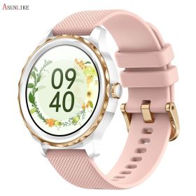 QR02 smart watch HD Bluetooth call AI voice mobile payment health monitoring multi sport watch (colour: Pink silica gel)