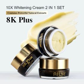 AILKE Whitening Face Cream, Reduce Dark Spots, Moisturizing, Inhibit Melanin, With Collagen, Glutathione, For Men and Women (Color: 2 in 1 Cream)