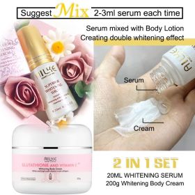 AILKE Vitamin C Cream, Hydration & Brightening Lotion, Improve Dull Skin, Clean Skin, Glowing Beauty Face & Body Care (Color: 2 in 1 Set(CREAM))