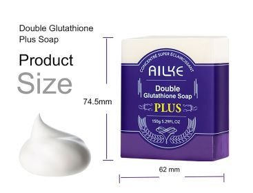 Private Label AILKE Skin Care Set Double-Glutathione Whitening Serum Dark Spot Face Cream Black Skin Soap Bleaching Body Lotion (Color: soap)