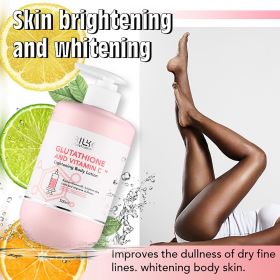 AILKE Whitening Remove Black Spots Facial Skin Care Lotion Moisturizing Cream Body Glutathion Vitamin C Black Skin Face New Set (Color: Body Lotion 500ML)