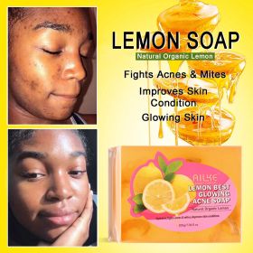 AILKE Clear Stubborn Acne Spots Cream, Pimple Cream for Face and Body, Lightening Body Lotion, Vegan (Color: Lemon Soap 200g)